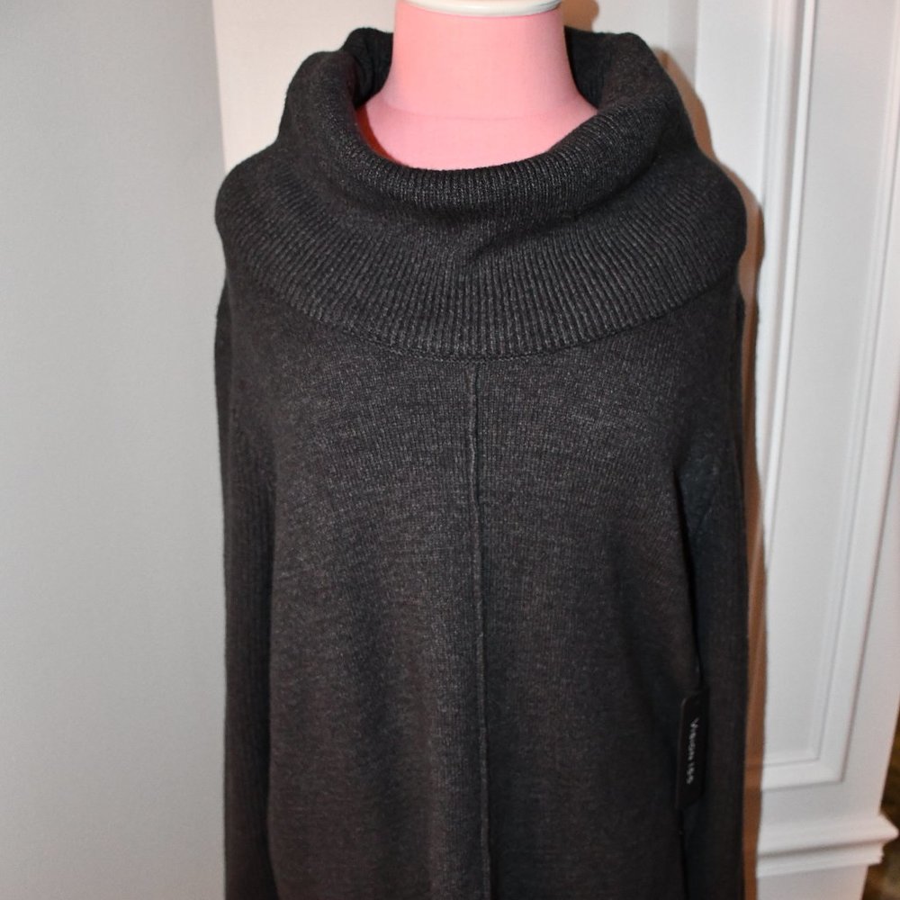 Vision 155 Long Sleeve Cowl Hi-Low Sweater MD Char